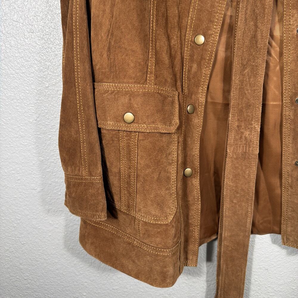Lucky Brand Woman’s Size XL Brown Suede Leather Jacket Country Vintage Retro - Picture 5 of 11